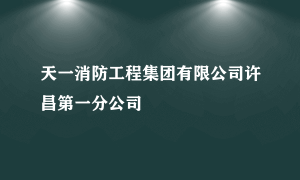 天一消防工程集团有限公司许昌第一分公司