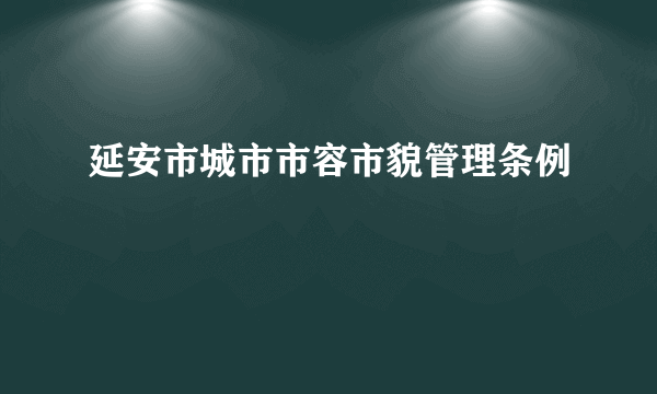 延安市城市市容市貌管理条例