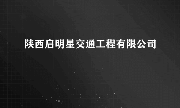 陕西启明星交通工程有限公司