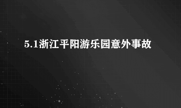 5.1浙江平阳游乐园意外事故