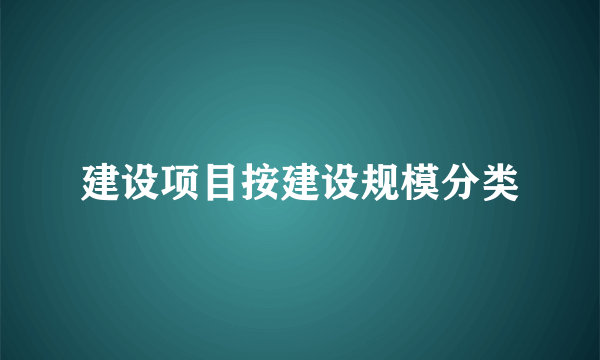 建设项目按建设规模分类