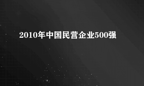 2010年中国民营企业500强