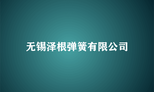 无锡泽根弹簧有限公司