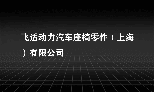 飞适动力汽车座椅零件（上海）有限公司