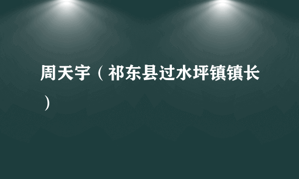 周天宇（祁东县过水坪镇镇长）