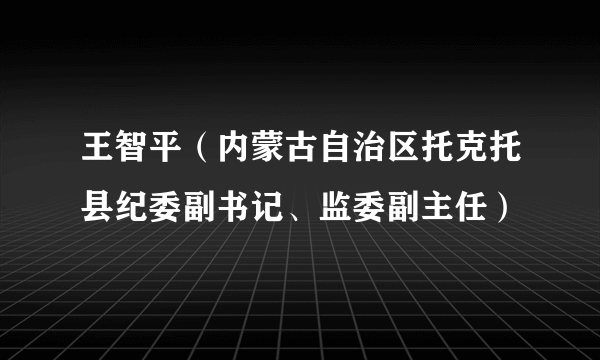 王智平（内蒙古自治区托克托县纪委副书记、监委副主任）