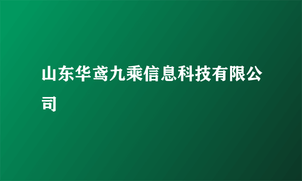 山东华鸢九乘信息科技有限公司