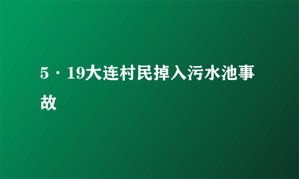 5·19大连村民掉入污水池事故