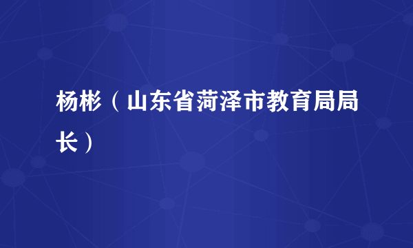 杨彬（山东省菏泽市教育局局长）