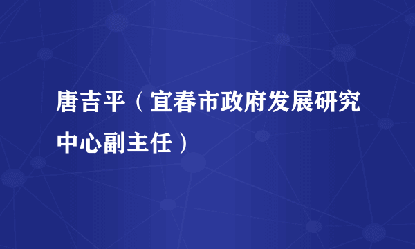 唐吉平（宜春市政府发展研究中心副主任）