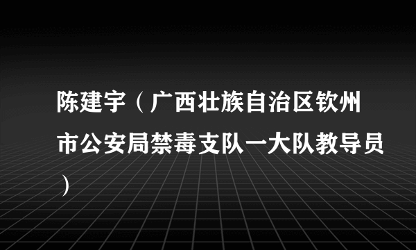 陈建宇（广西壮族自治区钦州市公安局禁毒支队一大队教导员）