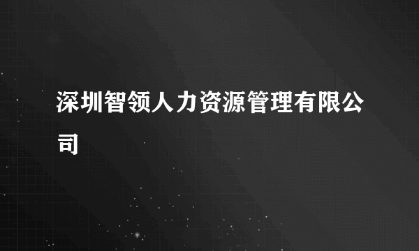 深圳智领人力资源管理有限公司