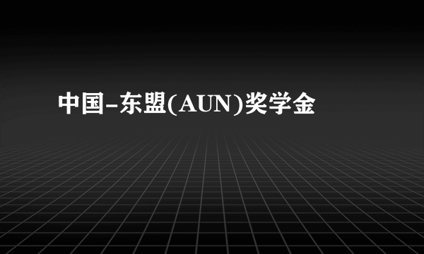 中国-东盟(AUN)奖学金