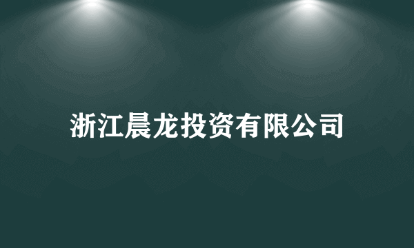 浙江晨龙投资有限公司