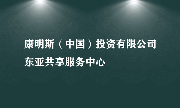 康明斯（中国）投资有限公司东亚共享服务中心