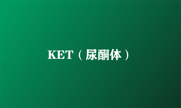 KET（尿酮体）