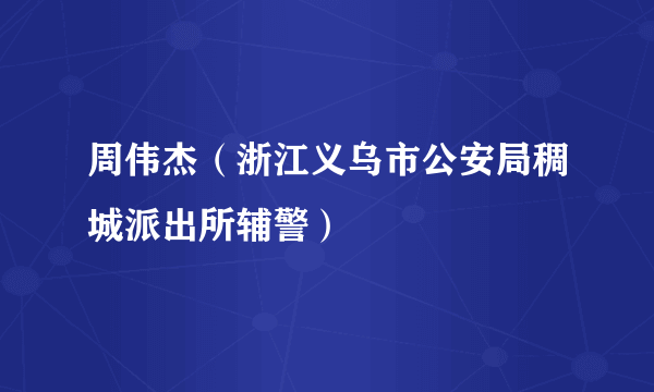 周伟杰（浙江义乌市公安局稠城派出所辅警）