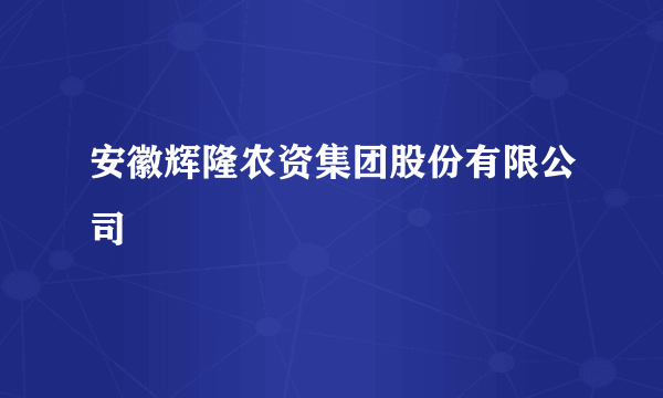 安徽辉隆农资集团股份有限公司