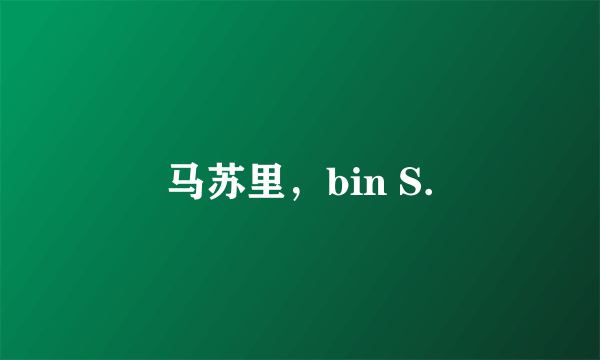 马苏里，bin S.