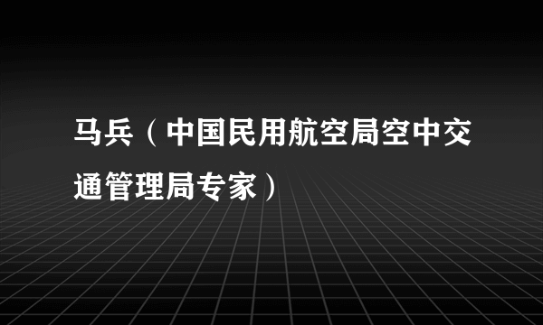 马兵（中国民用航空局空中交通管理局专家）