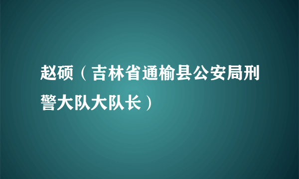 赵硕（吉林省通榆县公安局刑警大队大队长）