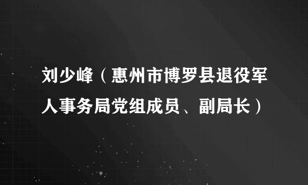 刘少峰（惠州市博罗县退役军人事务局党组成员、副局长）