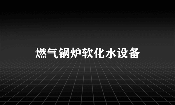 燃气锅炉软化水设备