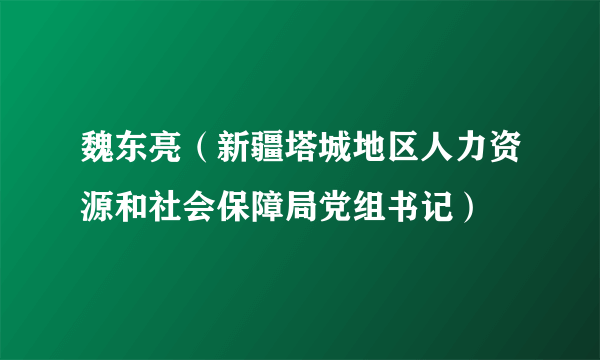 魏东亮（新疆塔城地区人力资源和社会保障局党组书记）