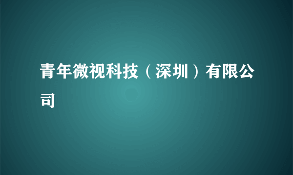 青年微视科技（深圳）有限公司