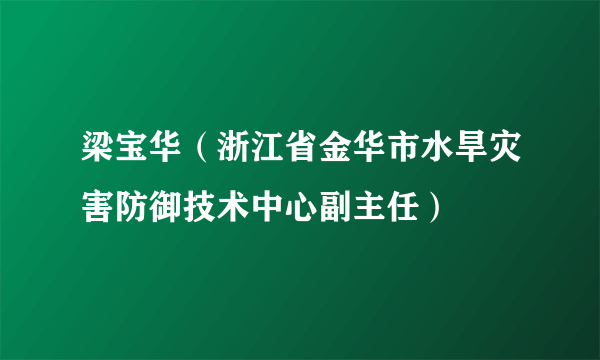 梁宝华（浙江省金华市水旱灾害防御技术中心副主任）