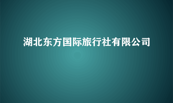 湖北东方国际旅行社有限公司