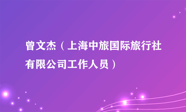 曾文杰（上海中旅国际旅行社有限公司工作人员）