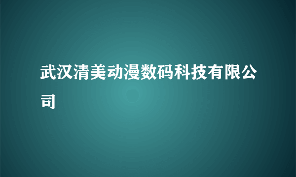 武汉清美动漫数码科技有限公司