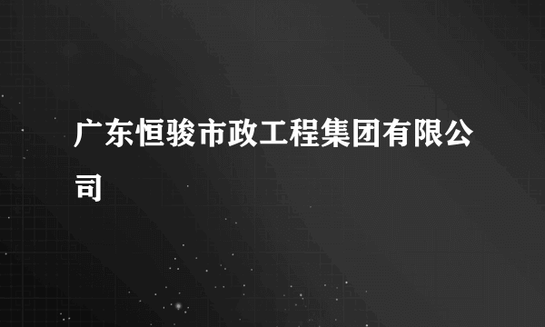 广东恒骏市政工程集团有限公司