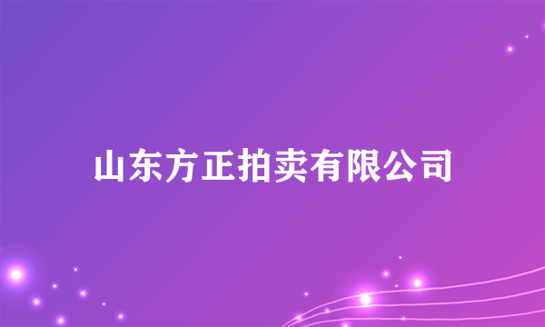 山东方正拍卖有限公司