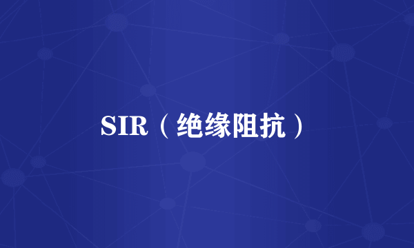 SIR（绝缘阻抗）