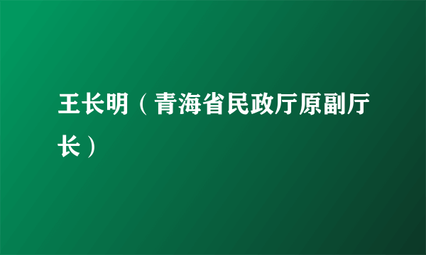 王长明（青海省民政厅原副厅长）