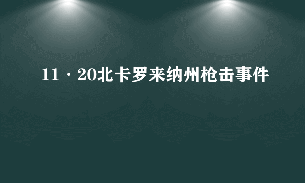 11·20北卡罗来纳州枪击事件