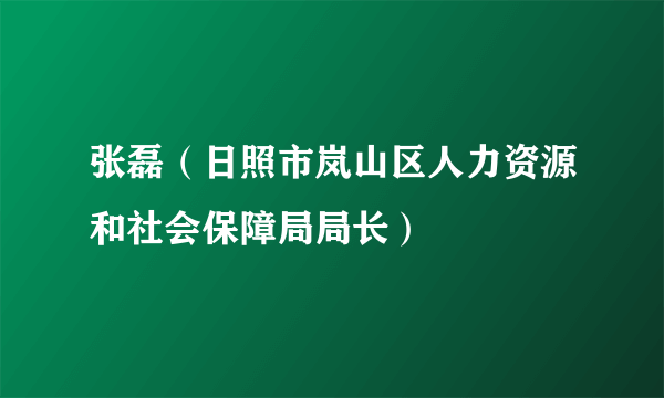 张磊（日照市岚山区人力资源和社会保障局局长）