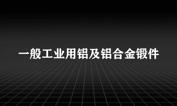 一般工业用铝及铝合金锻件