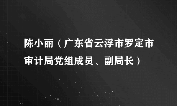 陈小丽（广东省云浮市罗定市审计局党组成员、副局长）