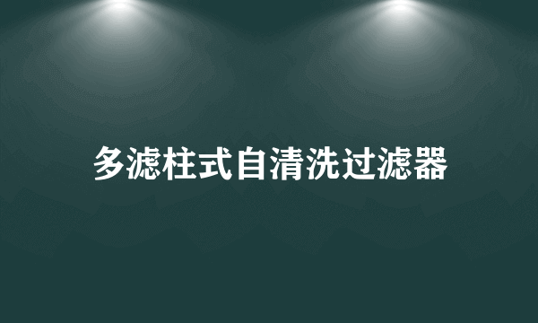 多滤柱式自清洗过滤器