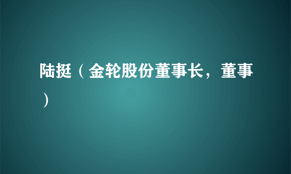 陆挺（金轮股份董事长，董事）