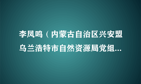 李凤鸣（内蒙古自治区兴安盟乌兰浩特市自然资源局党组成员、副局长）