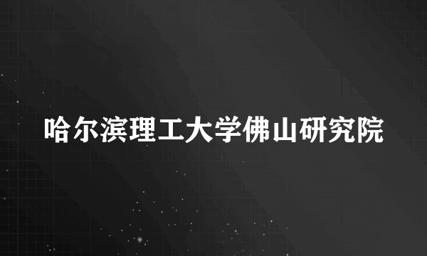 哈尔滨理工大学佛山研究院