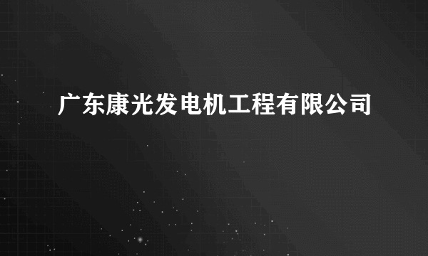 广东康光发电机工程有限公司