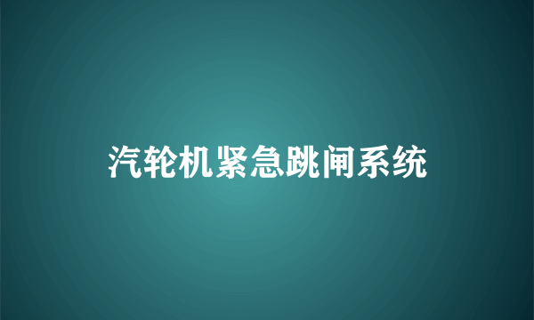 汽轮机紧急跳闸系统