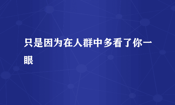 只是因为在人群中多看了你一眼