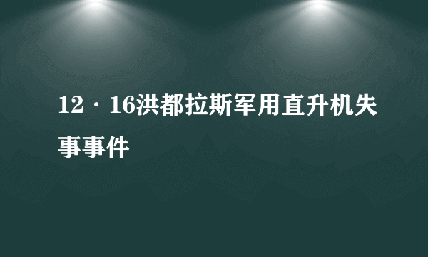 12·16洪都拉斯军用直升机失事事件