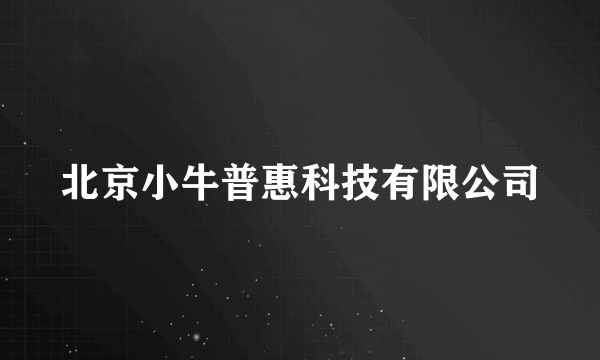 北京小牛普惠科技有限公司